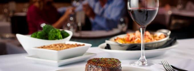 Fillet and a glass of wine
